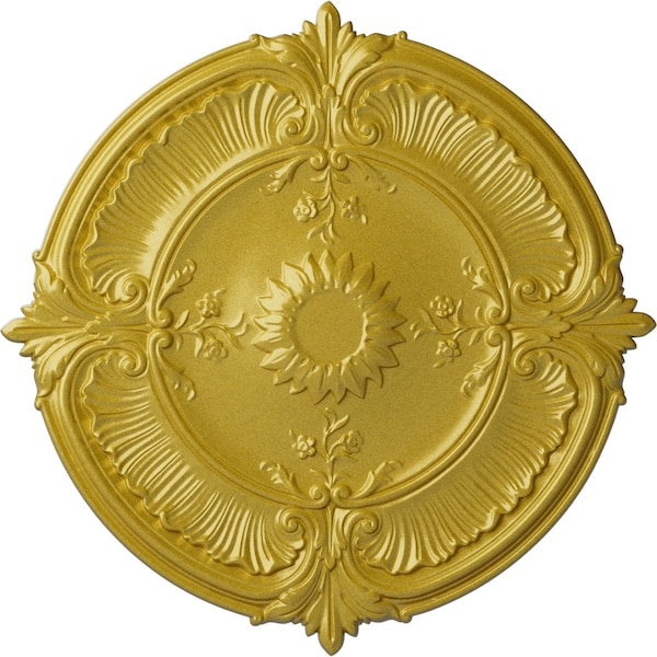 Ekena Millwork Attica Acanthus Leaf Ceiling Medallion (Fits Canopies up to 3 1/4"), 30 1/8"OD x 1 1/2"P, Rich Gold CM30ATRGS - main